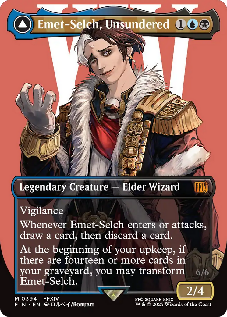 Emet-Selch, Unsundered // Hades, Sorcerer of Eld (FIN-394) - FINAL FANTASY (Borderless)