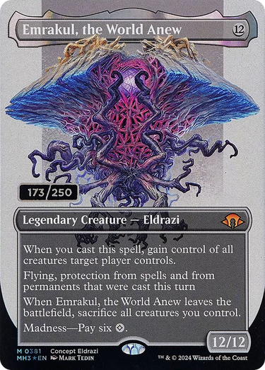 Emrakul, the World Anew (Borderless) (Serial Numbered) (MH3-381) - Modern Horizons 3 (Borderless) Foil