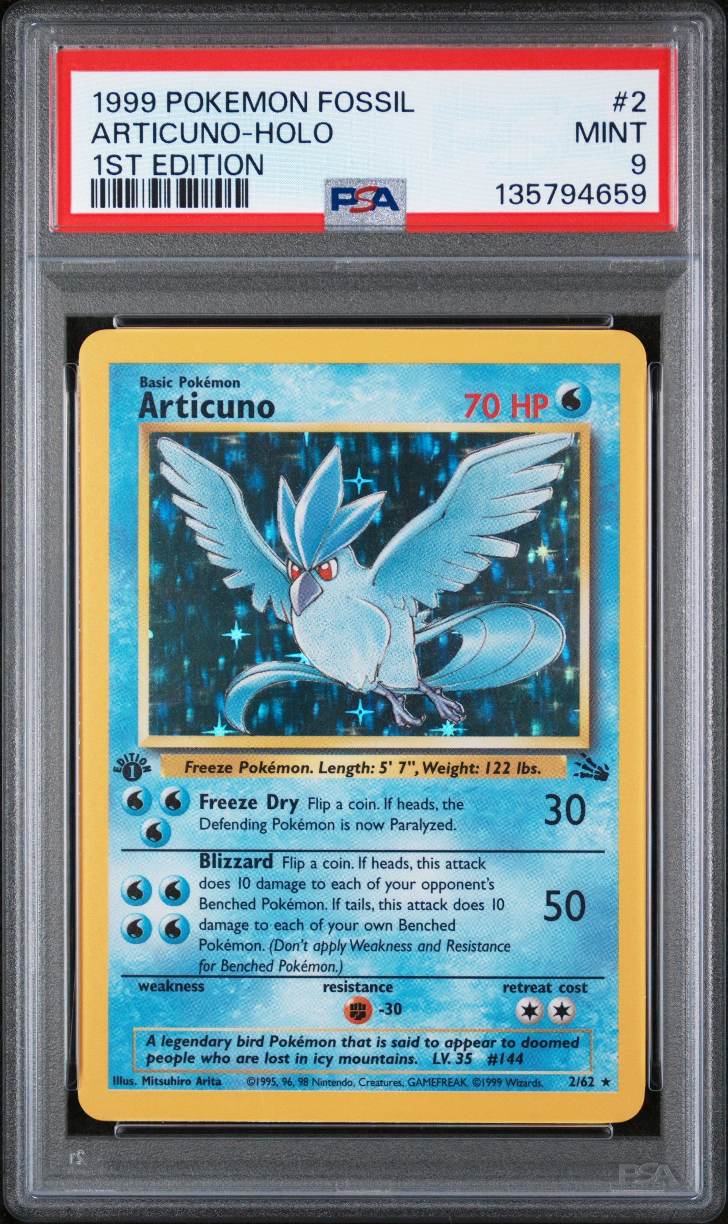 [Consignment] Articuno Holo 1st Edition #2 PSA 9