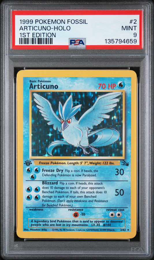 [Consignment] Articuno Holo 1st Edition #2 PSA 9