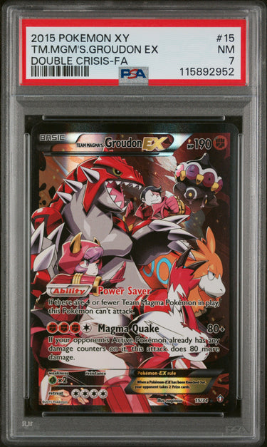 Team Magma's Groudon EX Full Art #15/34 PSA 7