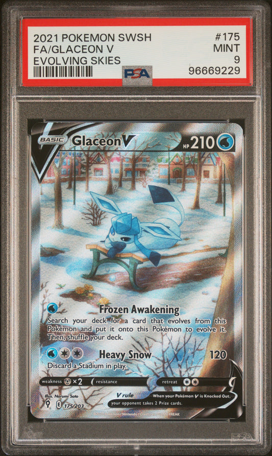 [Consignment] Glaceon V Alternate Art Evolving Skies #175 PSA 9