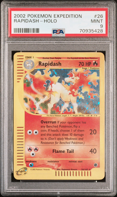 2002 POKEMON EXPEDITION #26 RAPIDASH-HOLO PSA 9