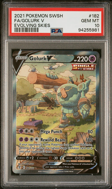 Golurk V Full Art #182 PSA 10