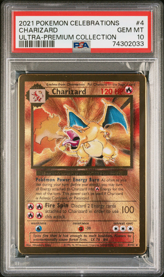 Charizard #4 Metal Promo UPC PSA 10 (EBAY CERTIFIED)