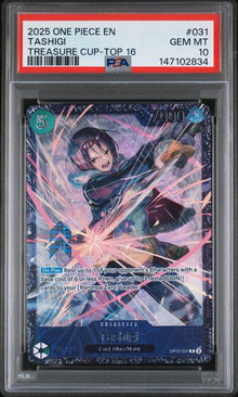 [CONSIGNMENT] Tashigi Treasure Cup Top 16 #031 PSA 10 – One Piece Promo (2025)