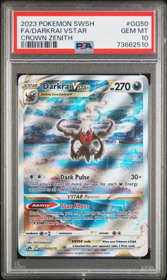 Darkrai Vstar Full Art #GG50 PSA 10