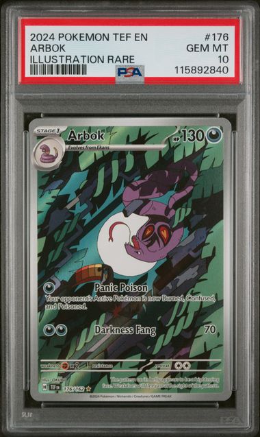 Arbok Temporal Forces Illustration Rare PSA 10