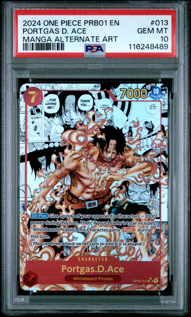 Portgas.D.Ace PRB01 Manga #13 Manga English PSA 10