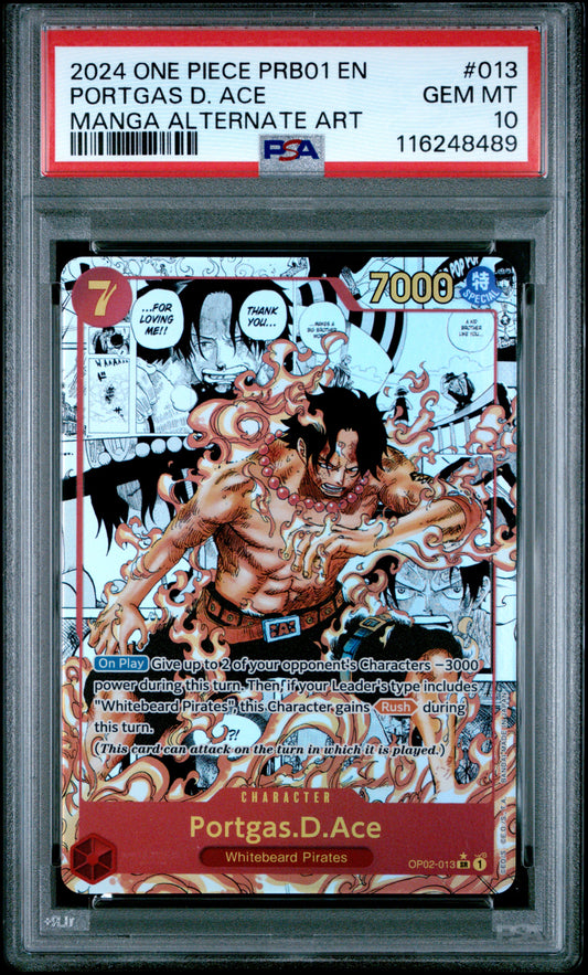 Portgas.D.Ace PRB01 Manga #13 Manga English PSA 10