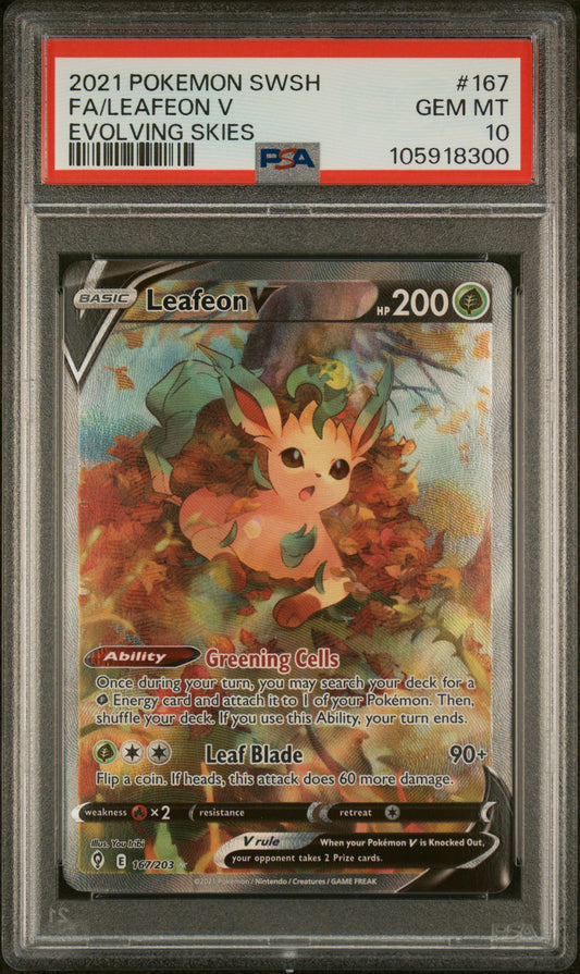 Leafeon V Evolving skies PSA 10 (Chipped)
