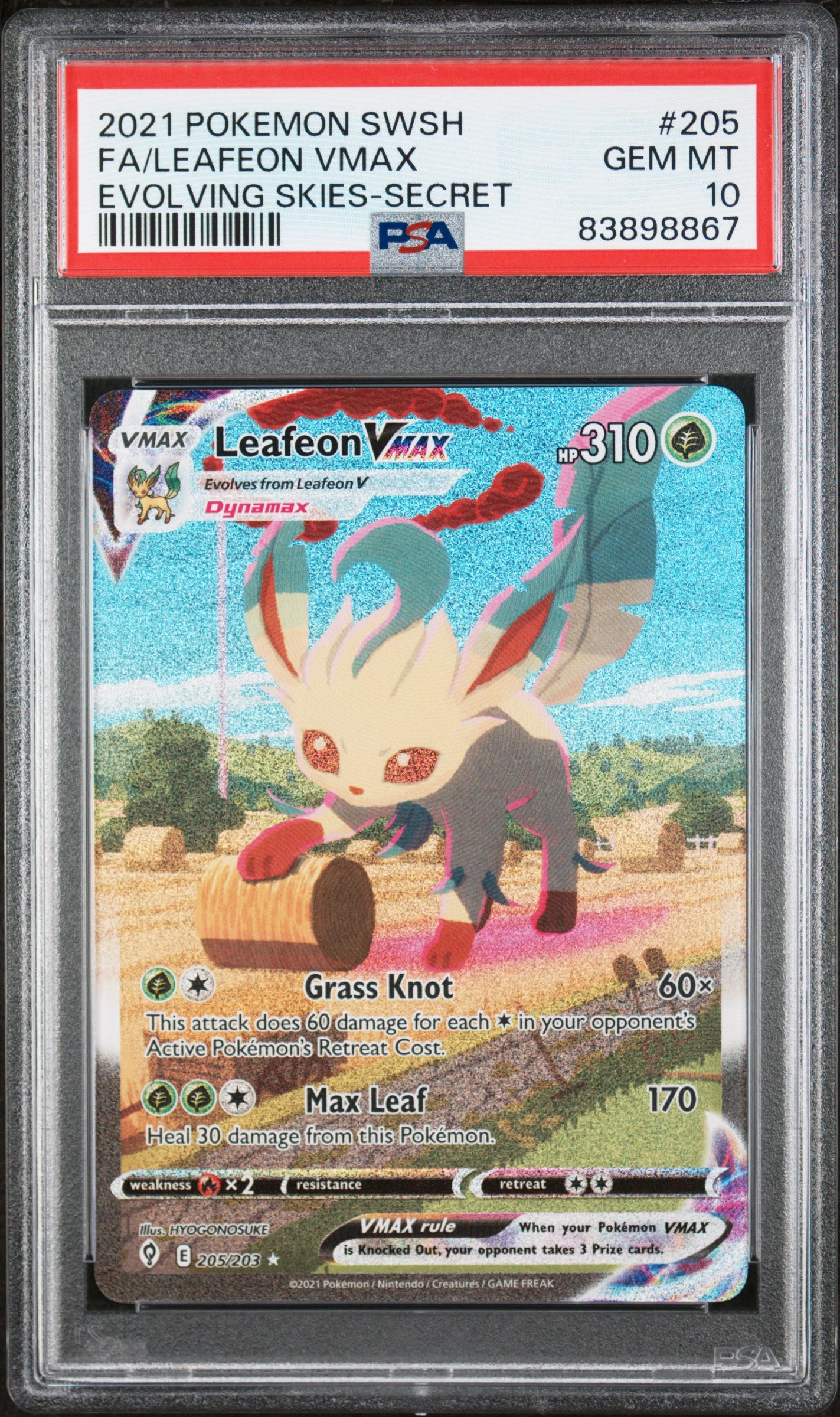 Leafeon VMAX VMAX Alt Art Secret PSA 10