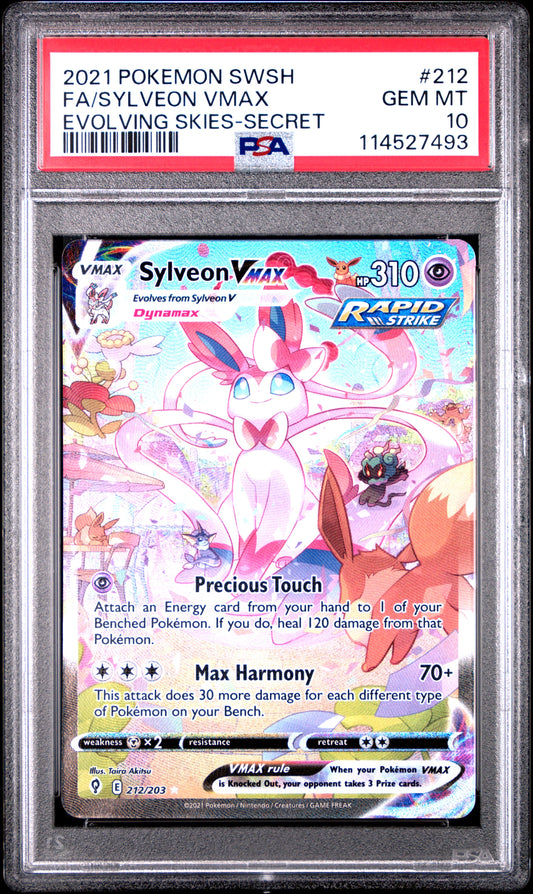 Sylveon VMAX Alternate Art Secret #212 PSA 10