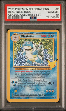 #2 BLASTOISE-HOLO CLASSIC COLL-BASE SET PSA 10