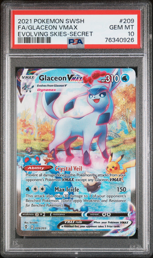 Glaceon VMAX Alternate Art Secret #209 PSA 10