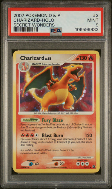 Charizard Holo #3 Secret Wonders PSA 9