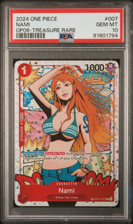 2024 ONE PIECE OP06-WINGS OF THE CAPTAIN #007 NAMI TREASURE RARE PSA 10