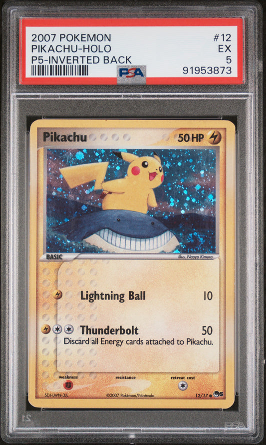 Pikachu Holo #12/17 POP Series 5 Inverted Back Error PSA 5