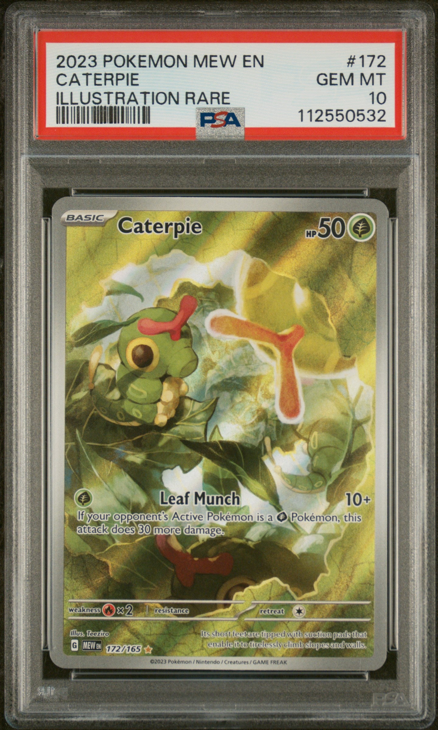 Caterpie Illustration Rare #172 PSA 10