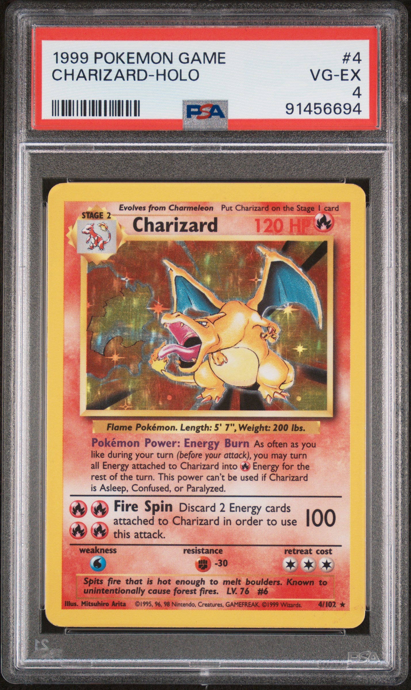 Charizard Base Set Unlimited Holo PSA 4