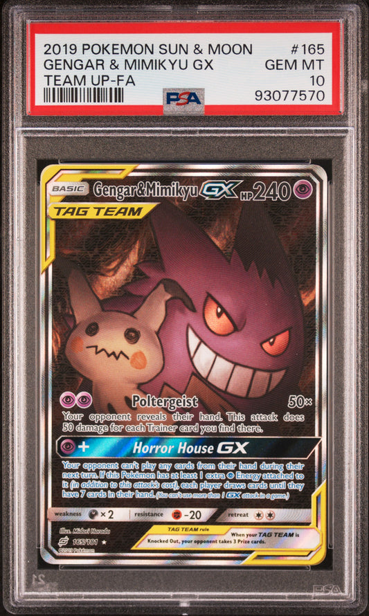Gengar & Mimikyu GX Alternate Art PSA 10