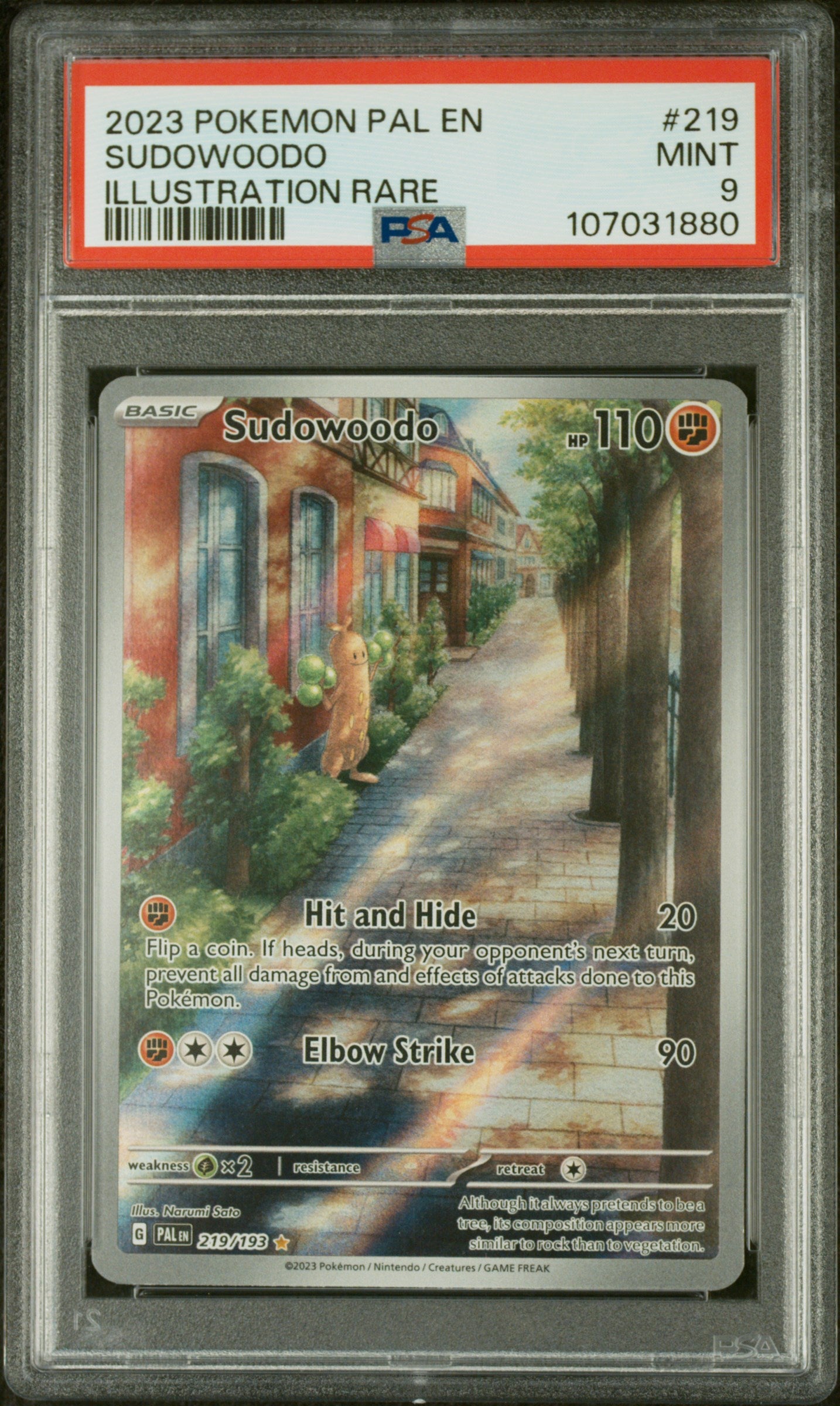 Sudowoodo Illustration Rare PSA 9