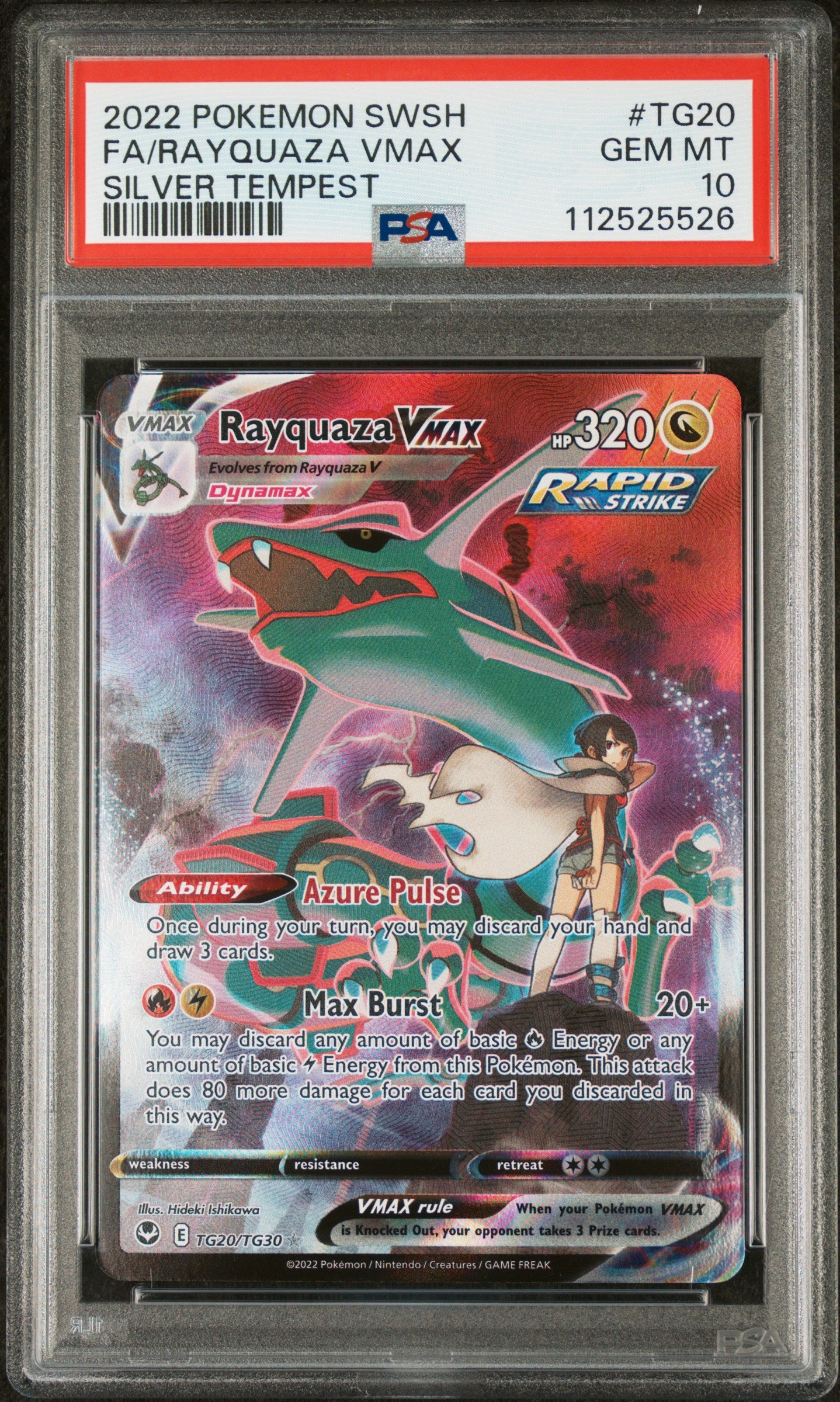 Rayquaza Vmax Full Art #TG20 PSA 10