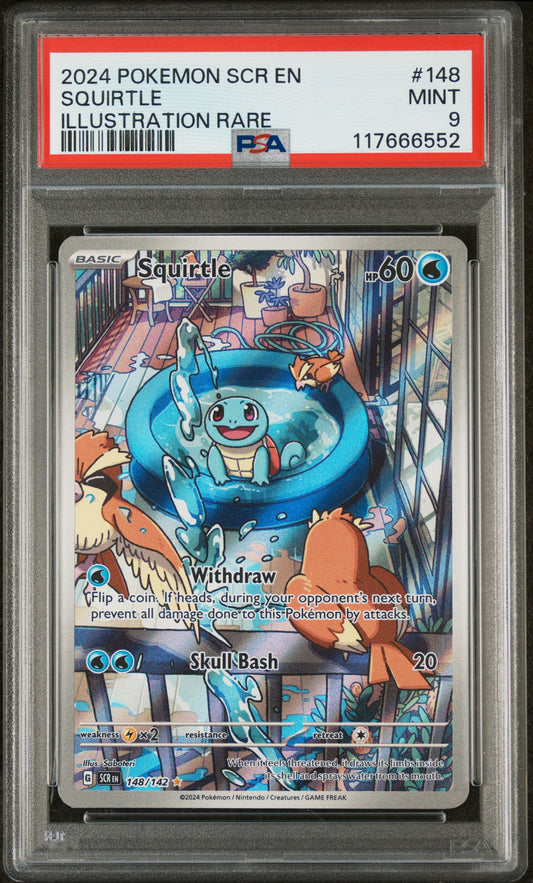 Squirtle Illustration Rare Stellar Crown #148 PSA 9