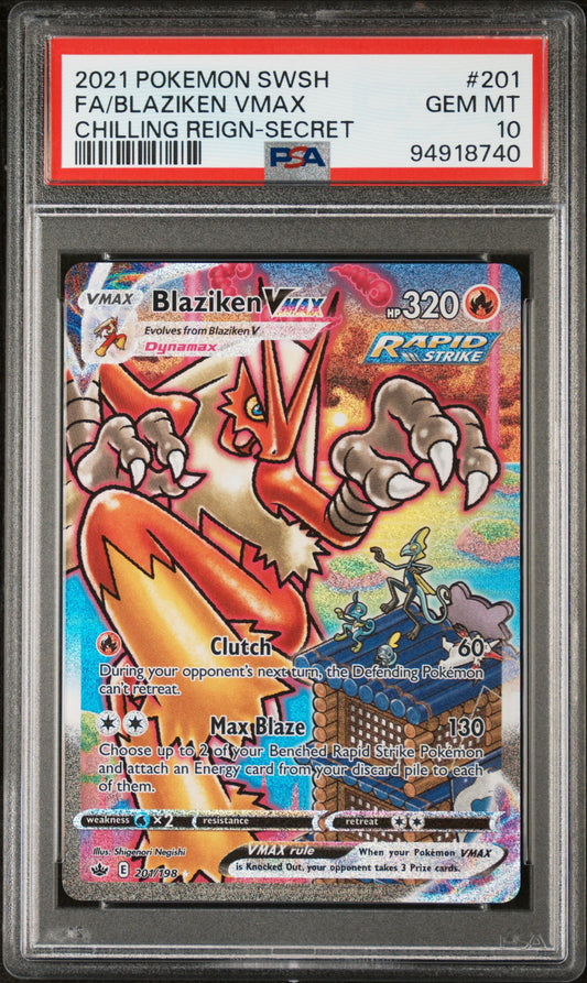 Blaziken VMAX Chilling Reign Alt Art PSA 10