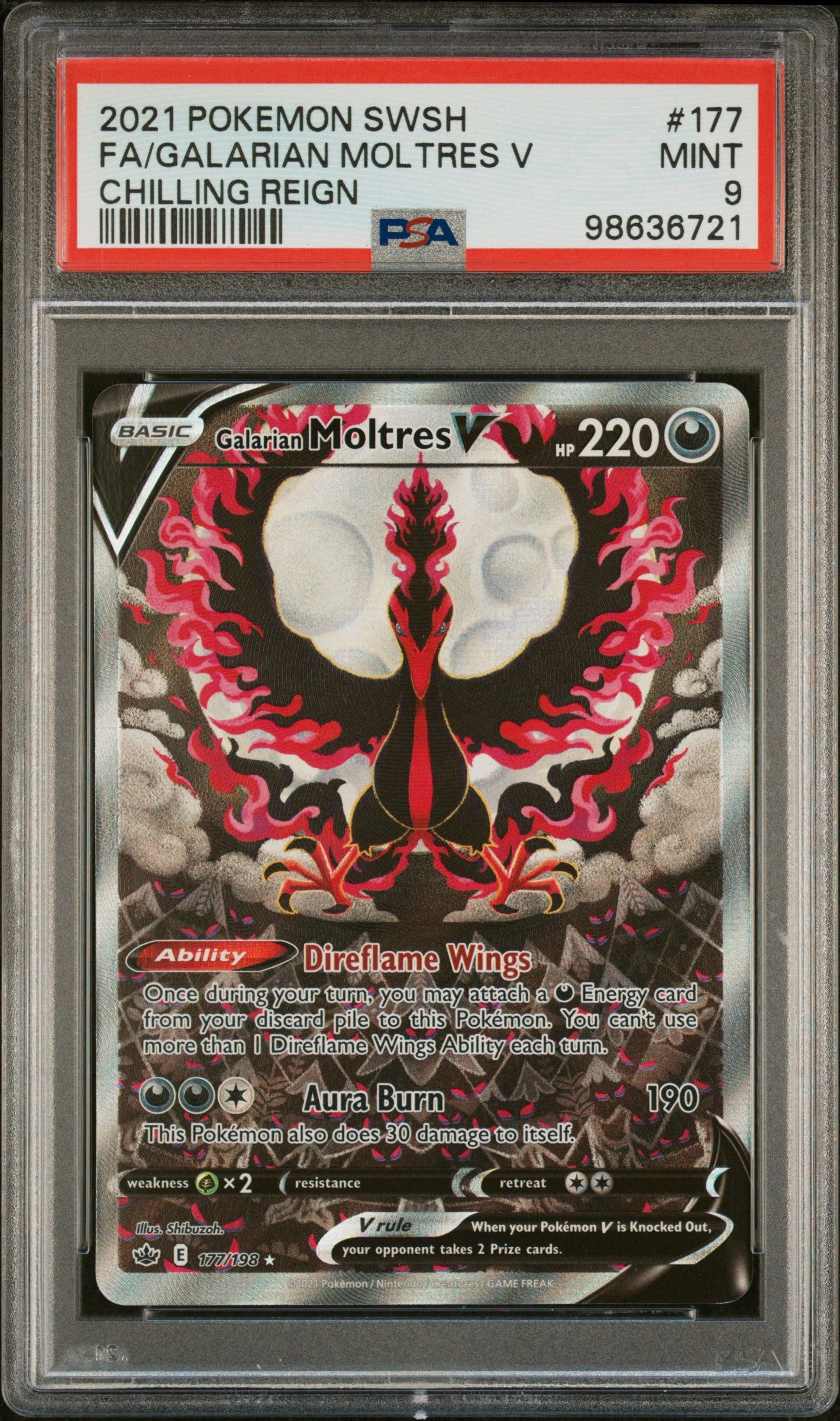 Galarian Moltres V PSA 9 177/198