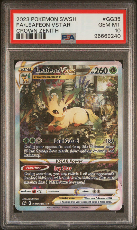 [Consignment] Leafeon VSTAR Galarian Gallery Crown Zenith #GG35 PSA 10