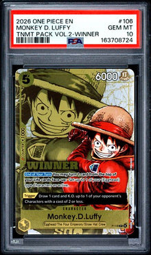 Monkey.D.Luffy Vol.2 Winner P-106 PSA 10