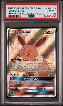 Eevee GX Black Star Promo #SM233 PSA 10