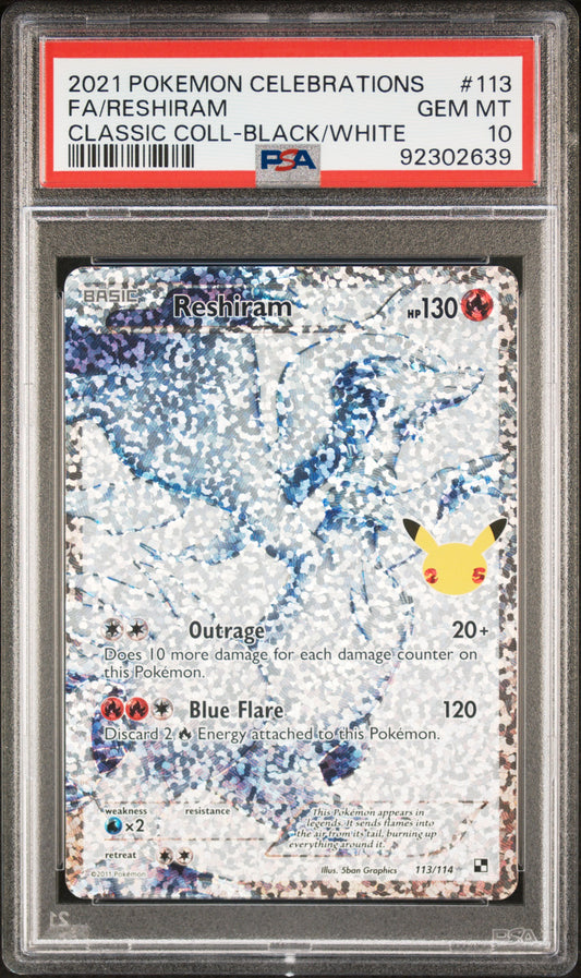 Reshiram Full Art Celebrations PSA 10