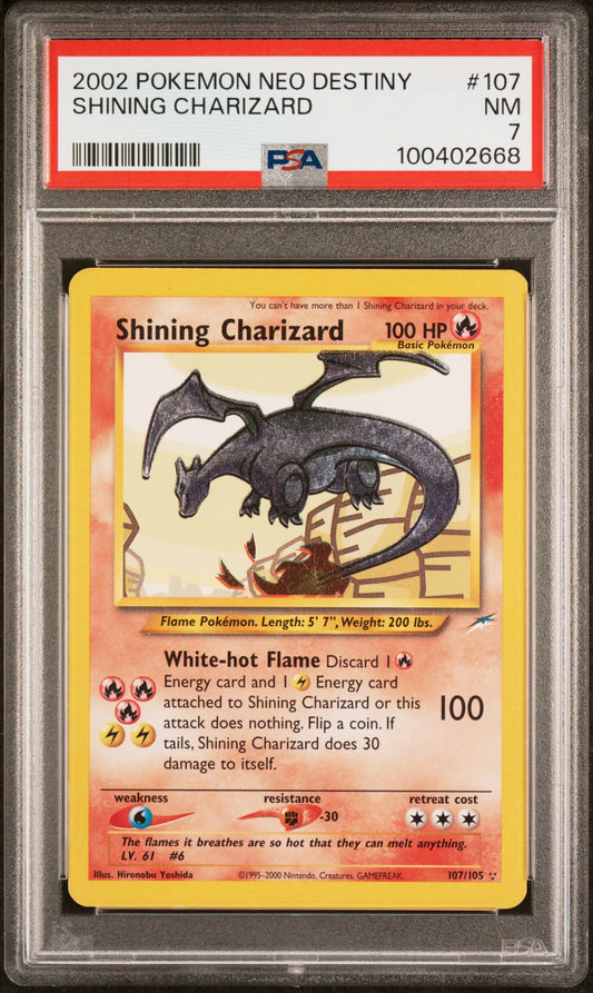 Shining Charizard Unlimited Neo Destiny PSA 7