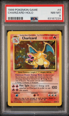 Charizard Base Set Unlimited Holo #4 PSA 8