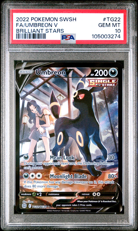 Umbreon V Full Art TG22 PSA 10